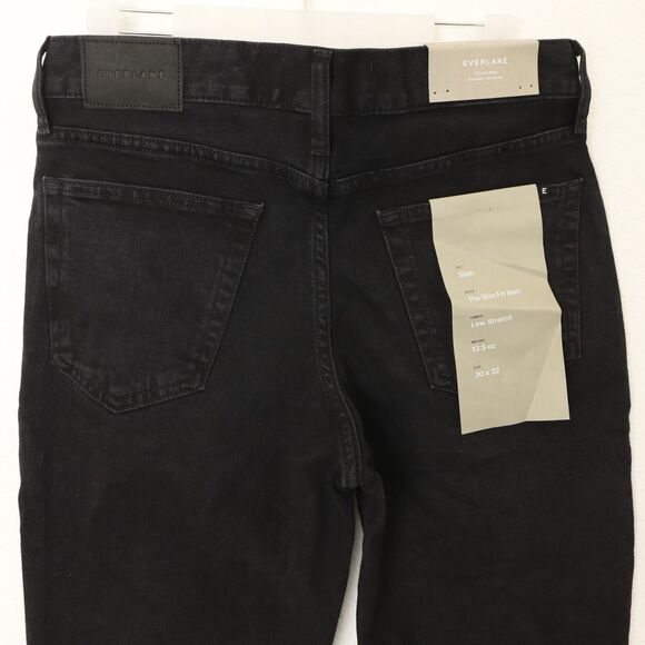 Everlane The Slim Fit Jean 30x30 Low Stretch Sustainable Cotton Black NWT B96 - Picture 4 of 6